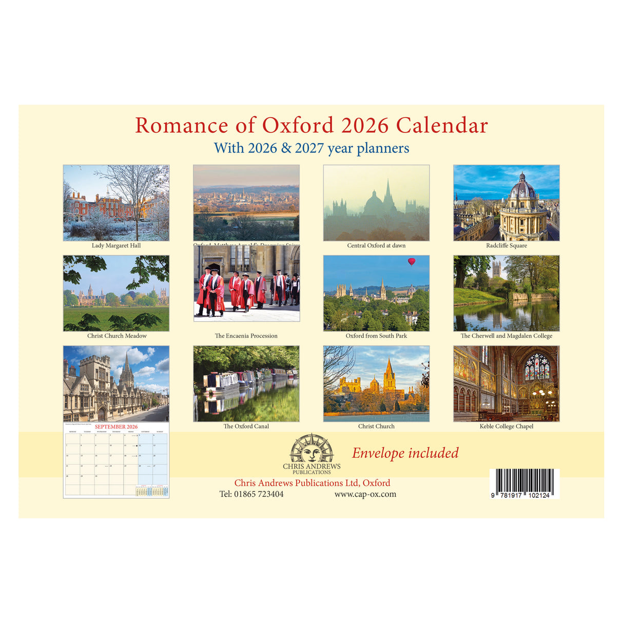 Romance of Oxford A4 Calendar 2026