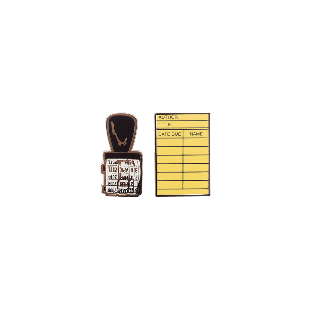 Library Card and stamp Enamel Pins