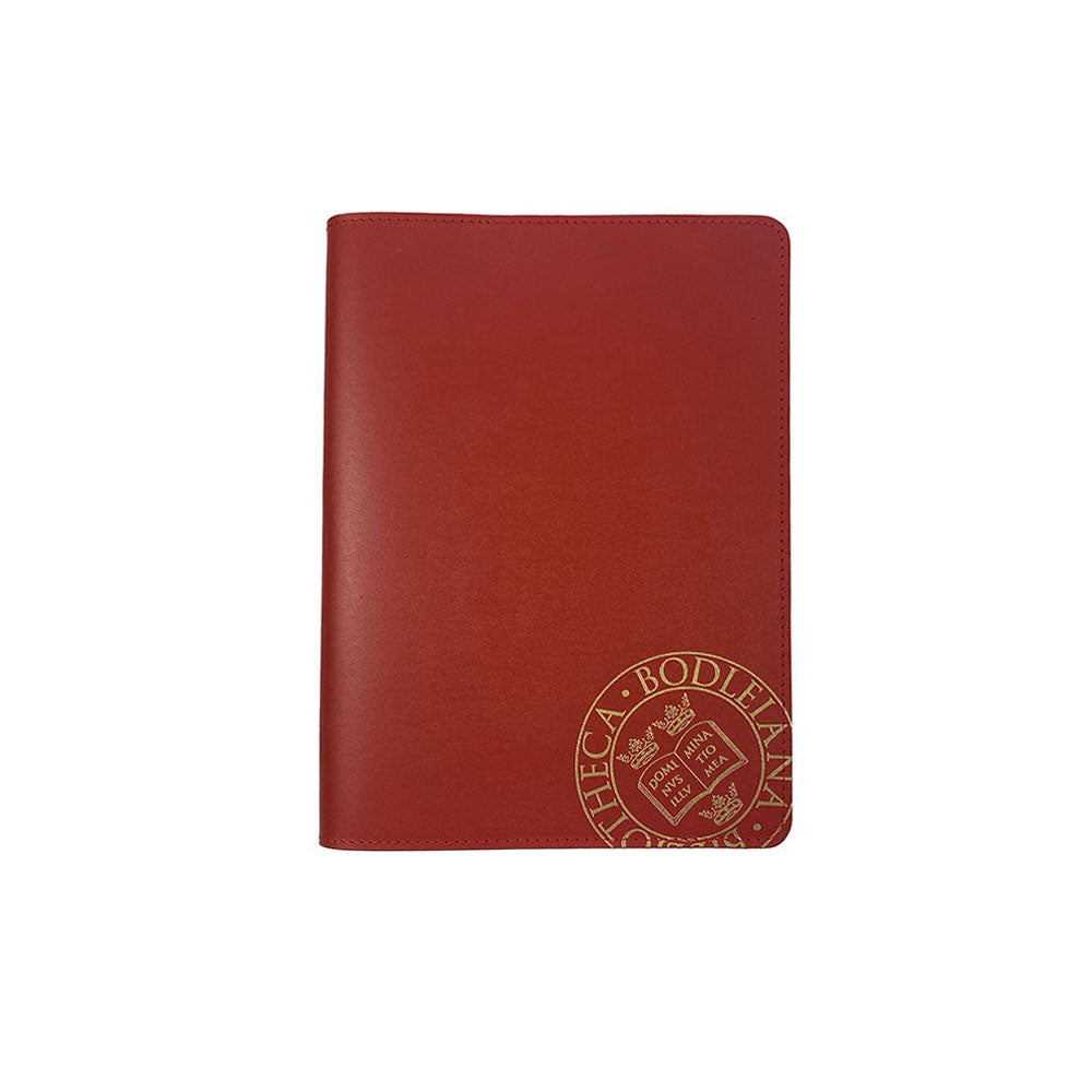 Library Stamp A4 Leather Notebook Cover - Red