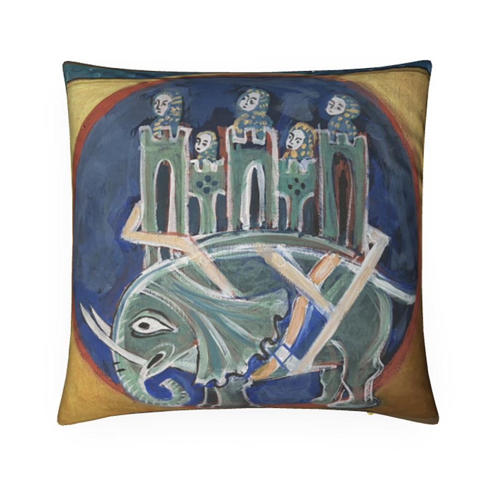 Elephant and Soldiers Cushion