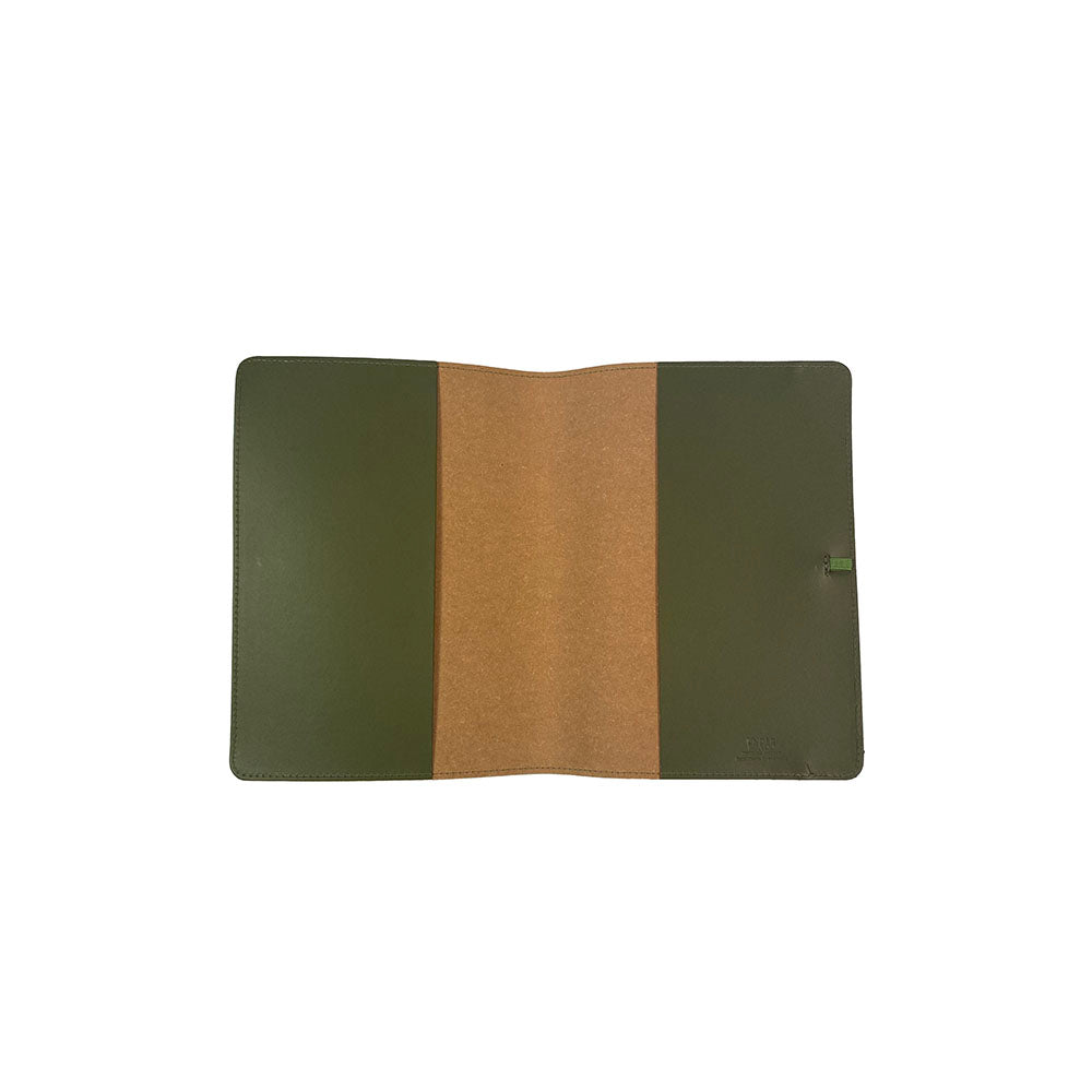 Library Stamp A4 Leather Notebook Cover - Green