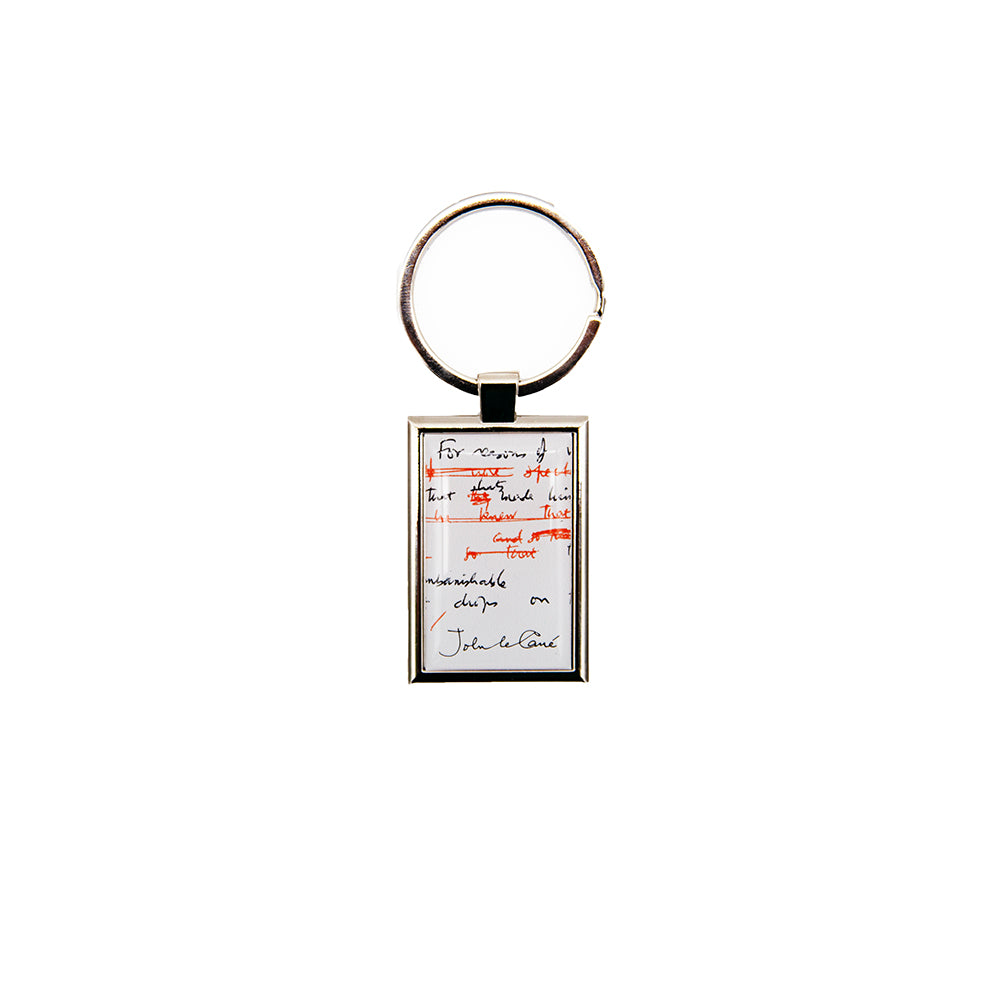 Tinker Tailor Manuscript Keyring in White