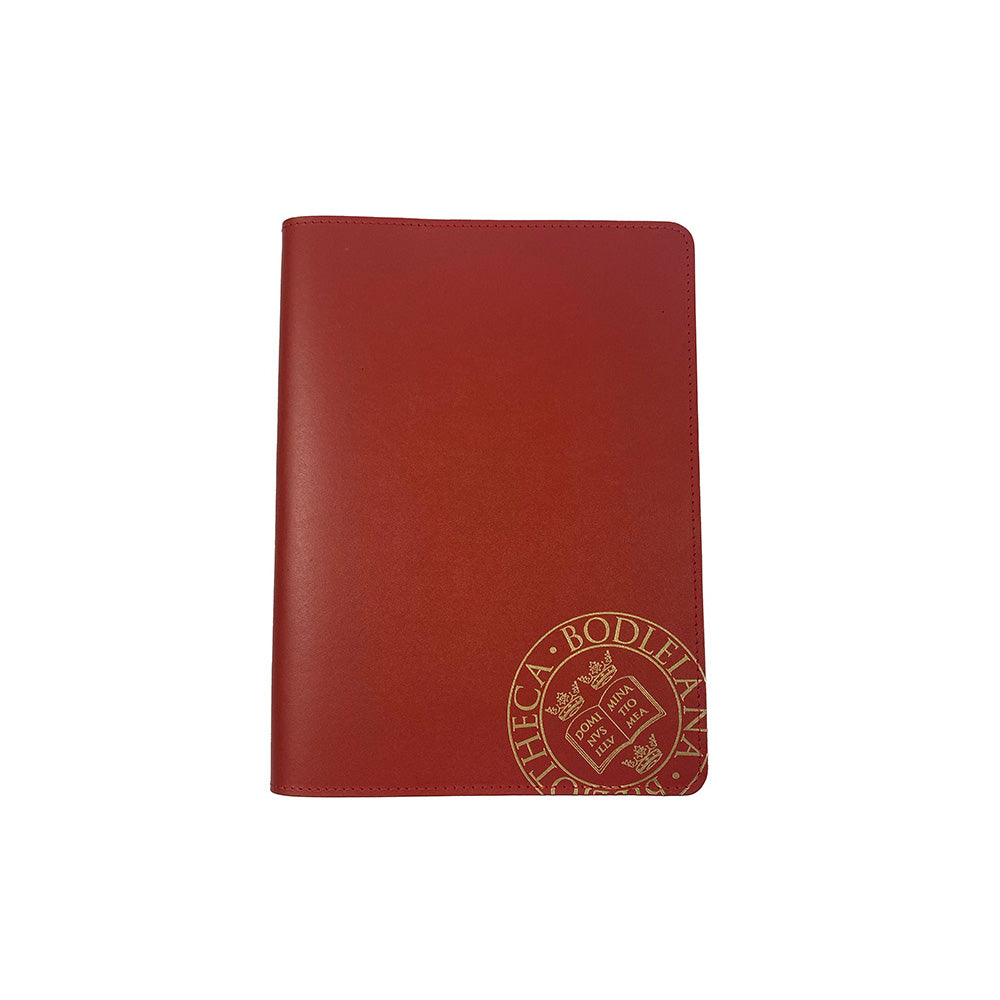 Library Stamp A4 Leather Notebook Cover - Red