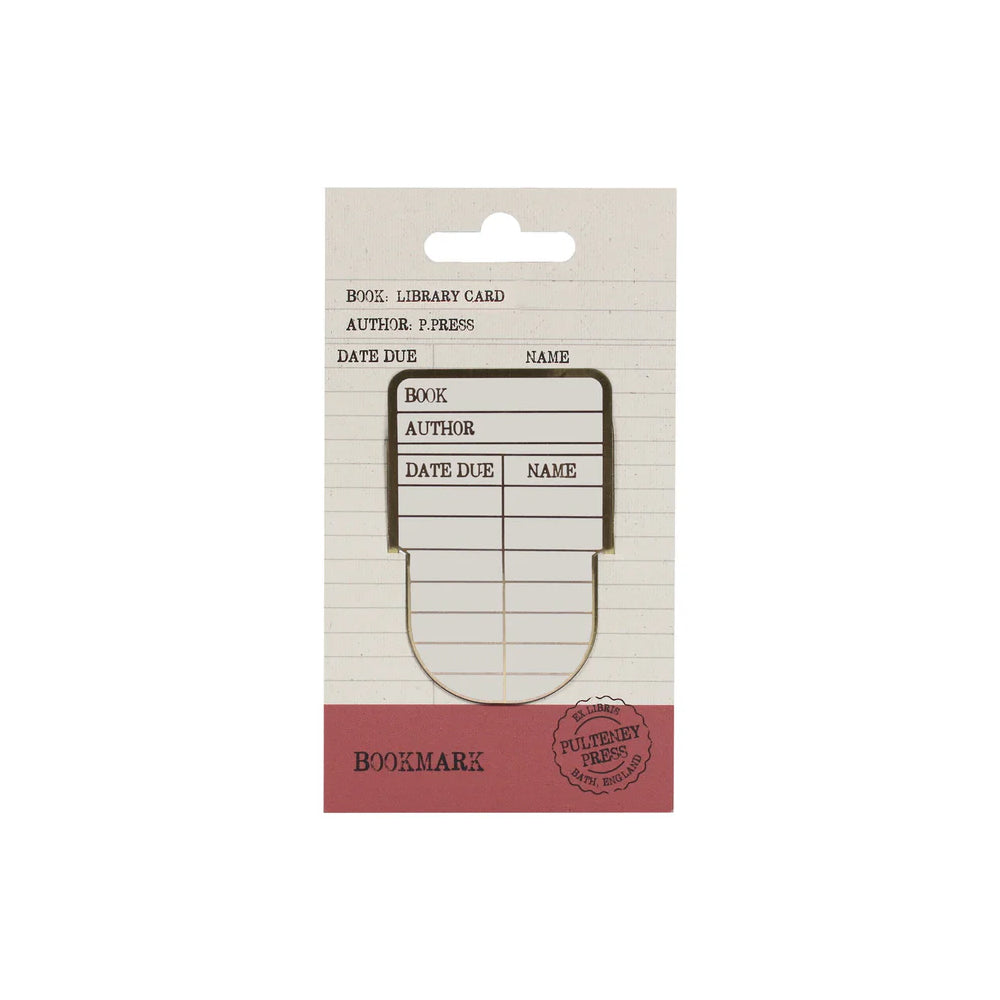 Library Card Metal Bookmark