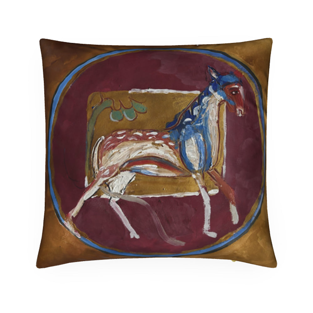 Multicoloured Horse Cushion