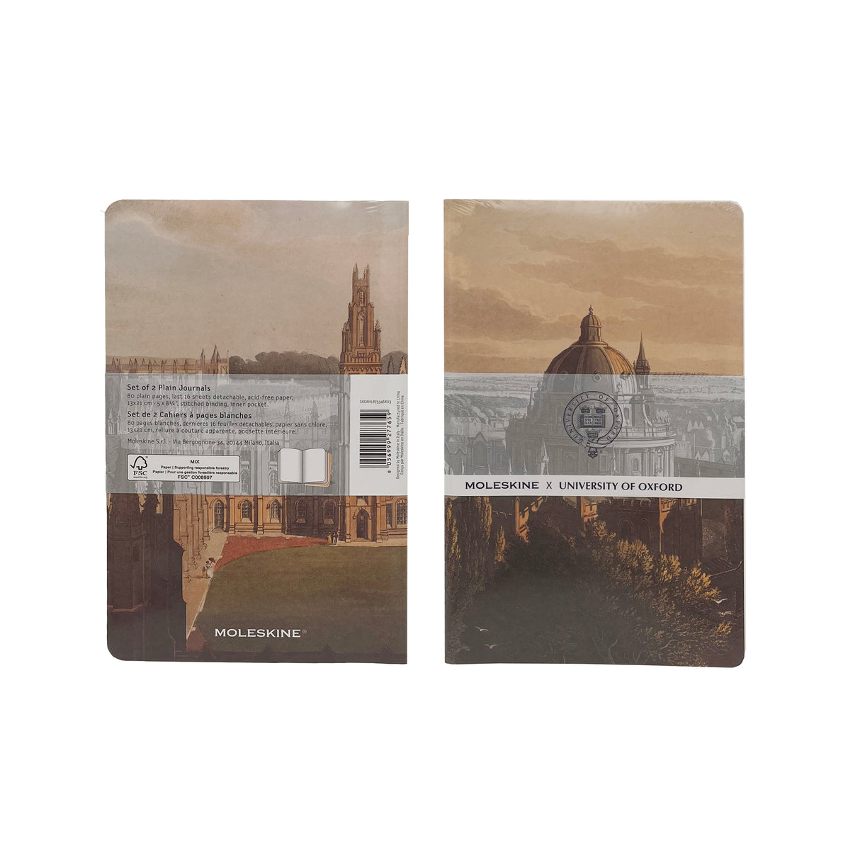 University of Oxford Moleskine Large Cahier Notebook Set of 2