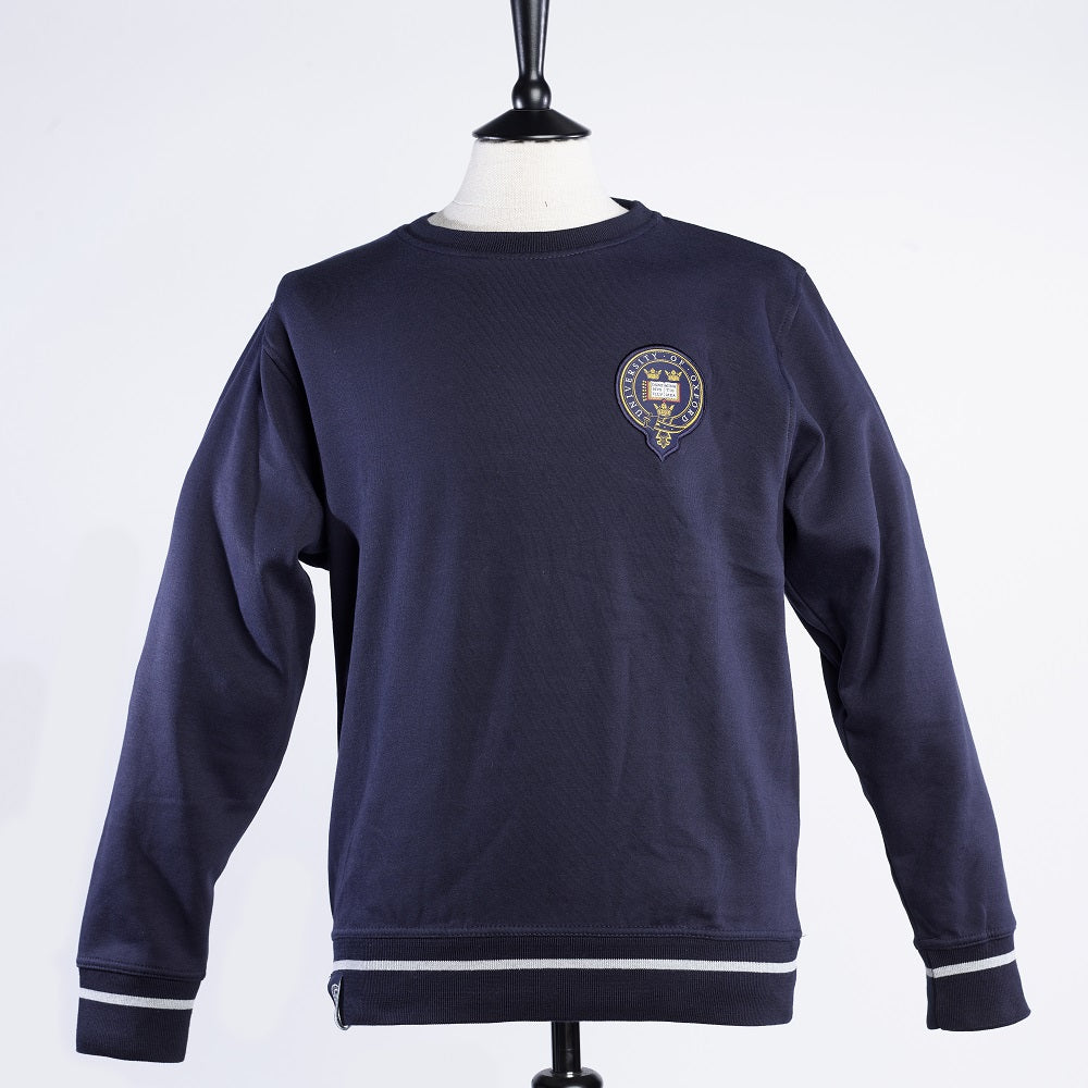 Classic Embroidered Crest Sweatshirt - Navy Blue