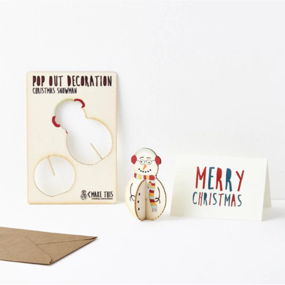 Pop Out Snowman Decoration Card