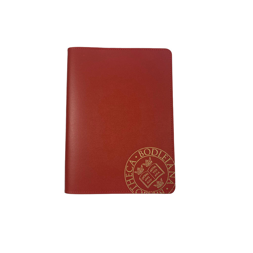 Library Stamp A4 Leather Notebook Cover - Red
