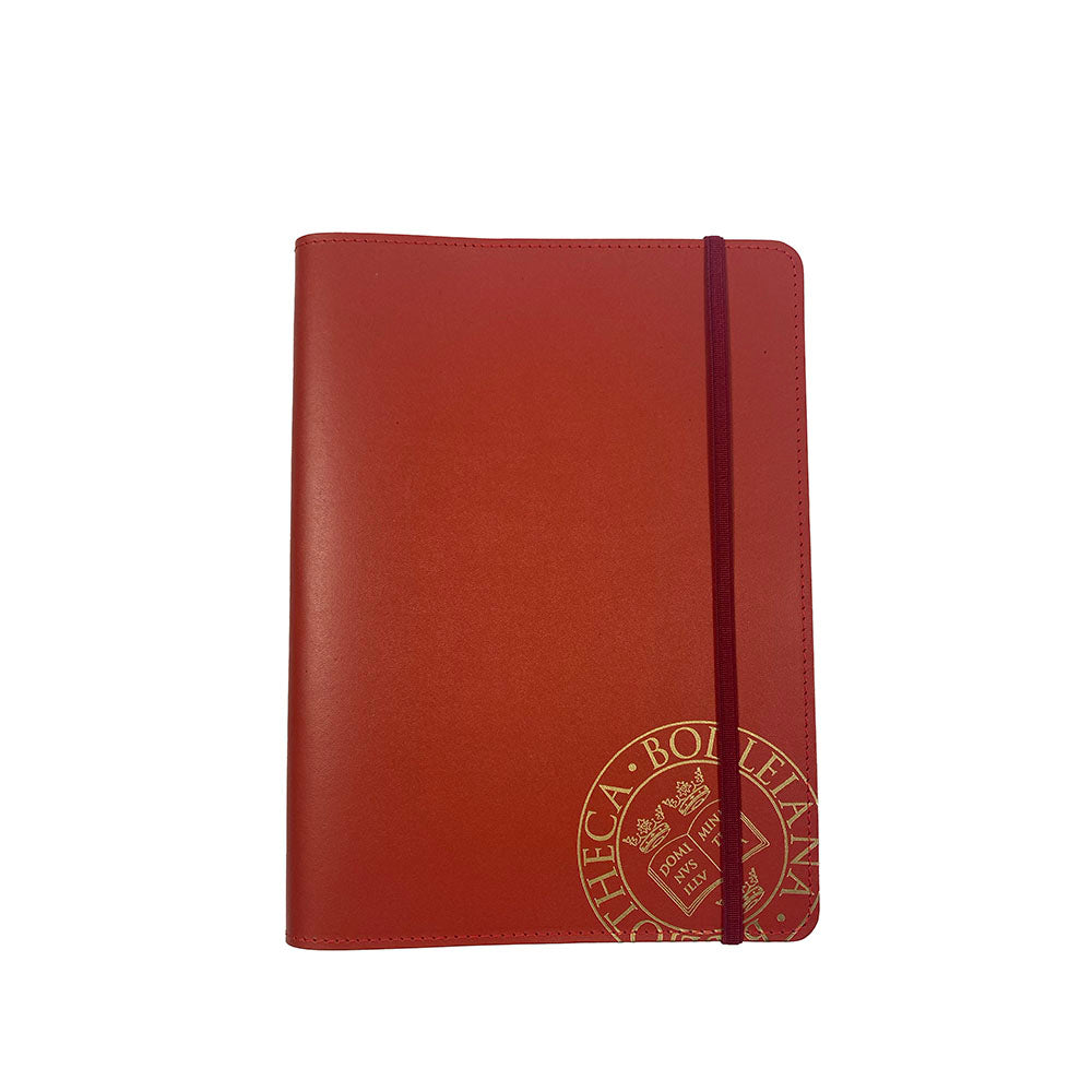 Library Stamp A4 Leather Notebook Cover - Red