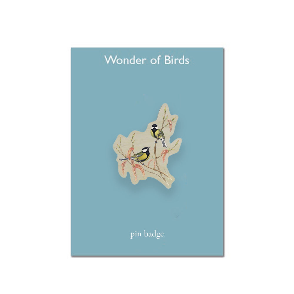 Gould's Great Tit Wooden Pin Badge
