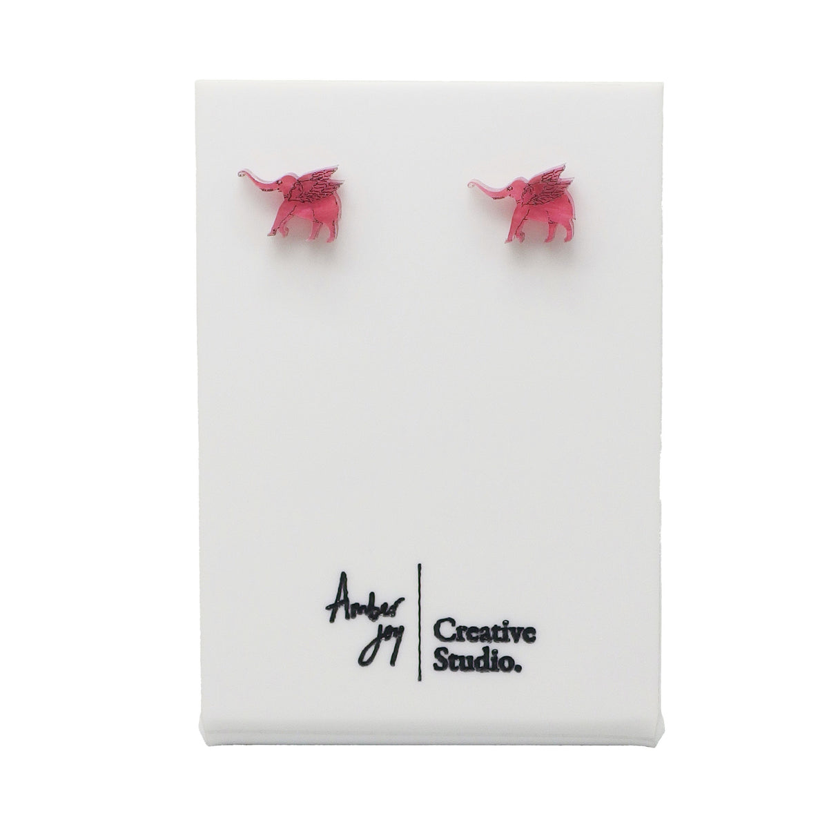 Pālakāpya's Gajaśāstra Pink Elephant Acrylic Stud Earrings