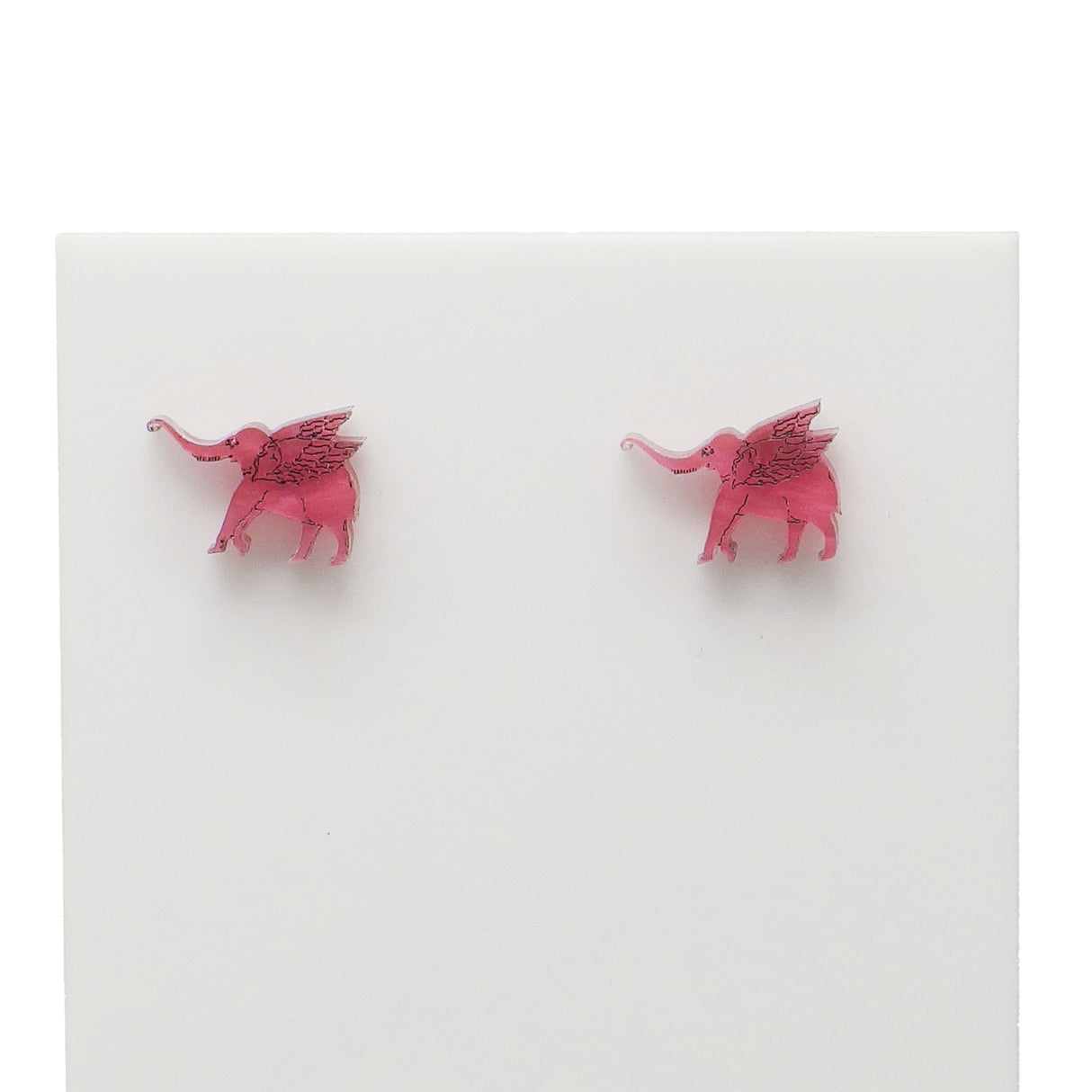 Pālakāpya's Gajaśāstra Pink Elephant Acrylic Stud Earrings