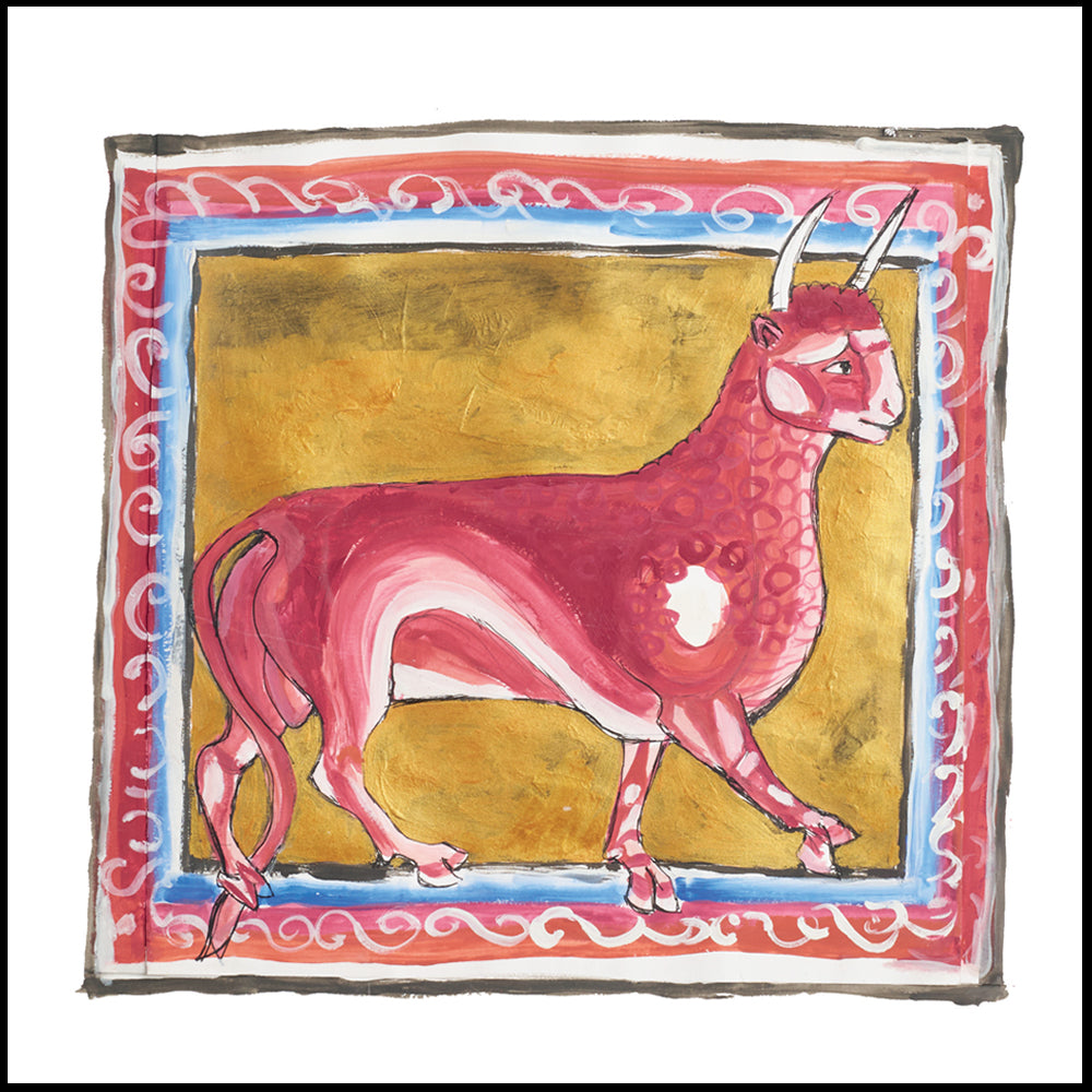 Red Bull Greetings Card - Annie Sloan x Bodleian Libraries