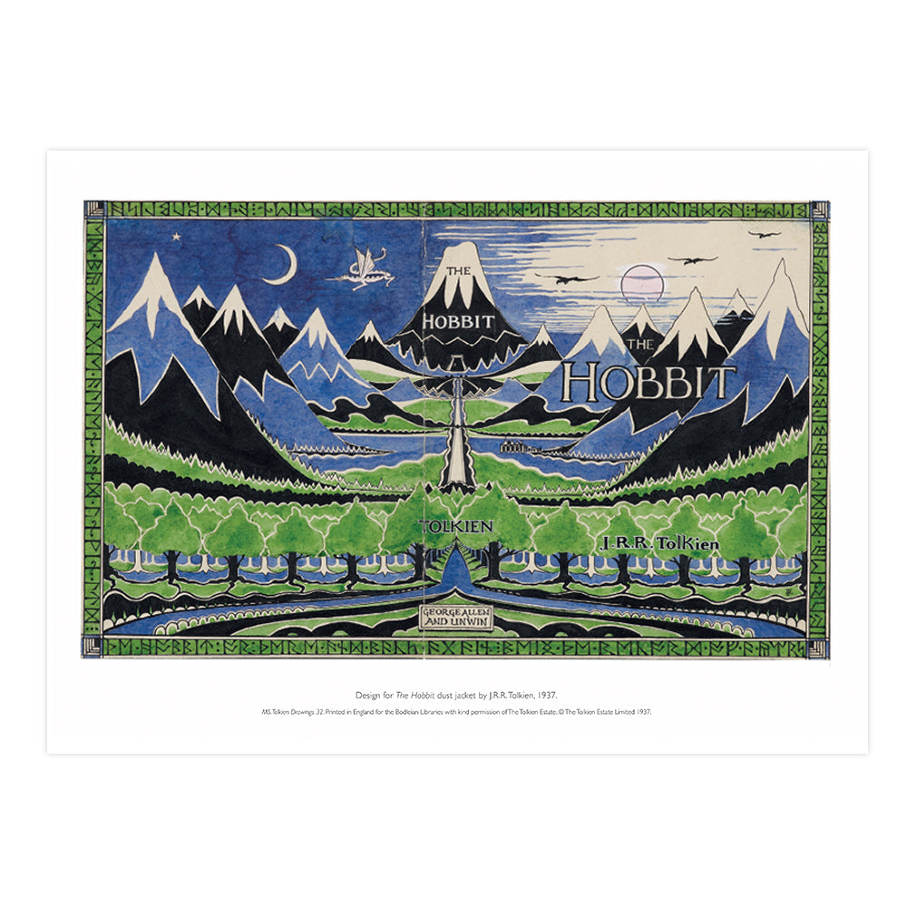 The Hobbit Dust Jacket A3 Flat Art Print