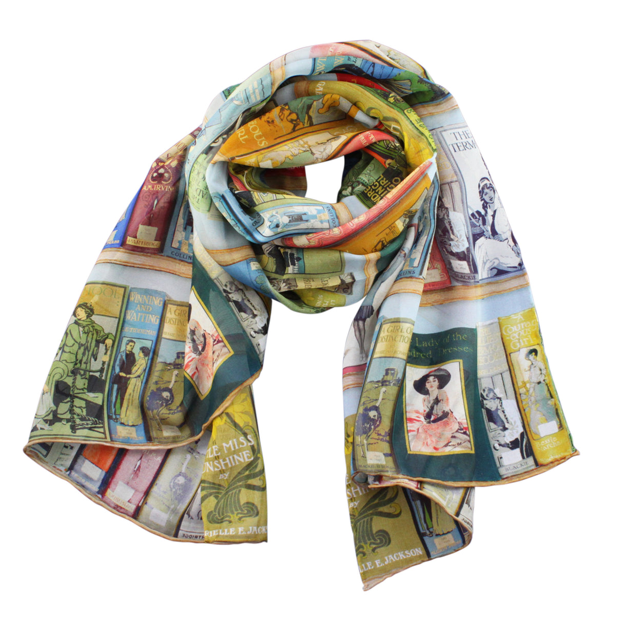 Bookshelves Silk Chiffon Scarf