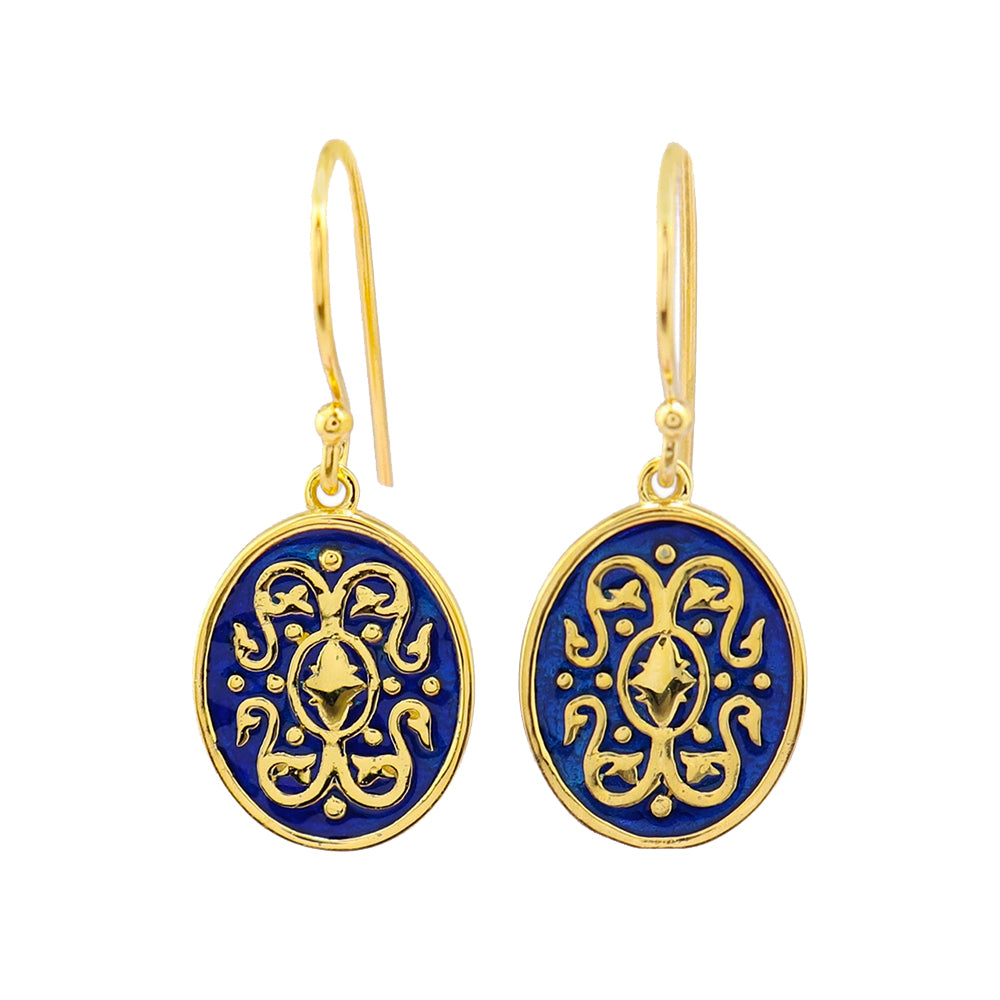 Illuminated Enamel Drop Earrings