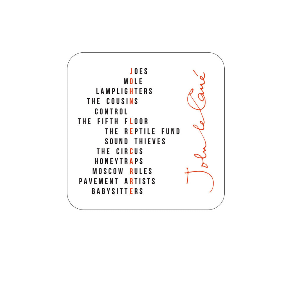 Spy Terminology Coaster in White