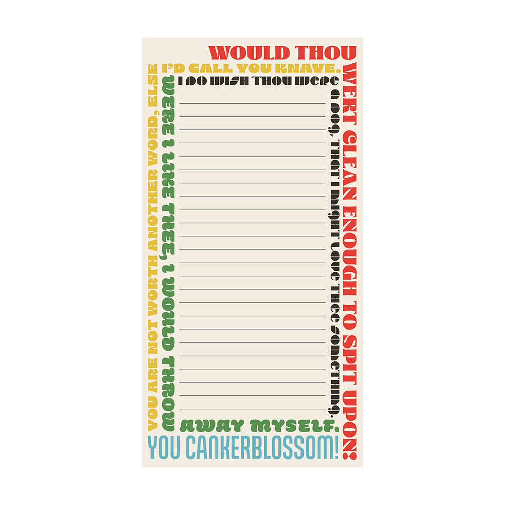 Shakespeare Insults Notepad