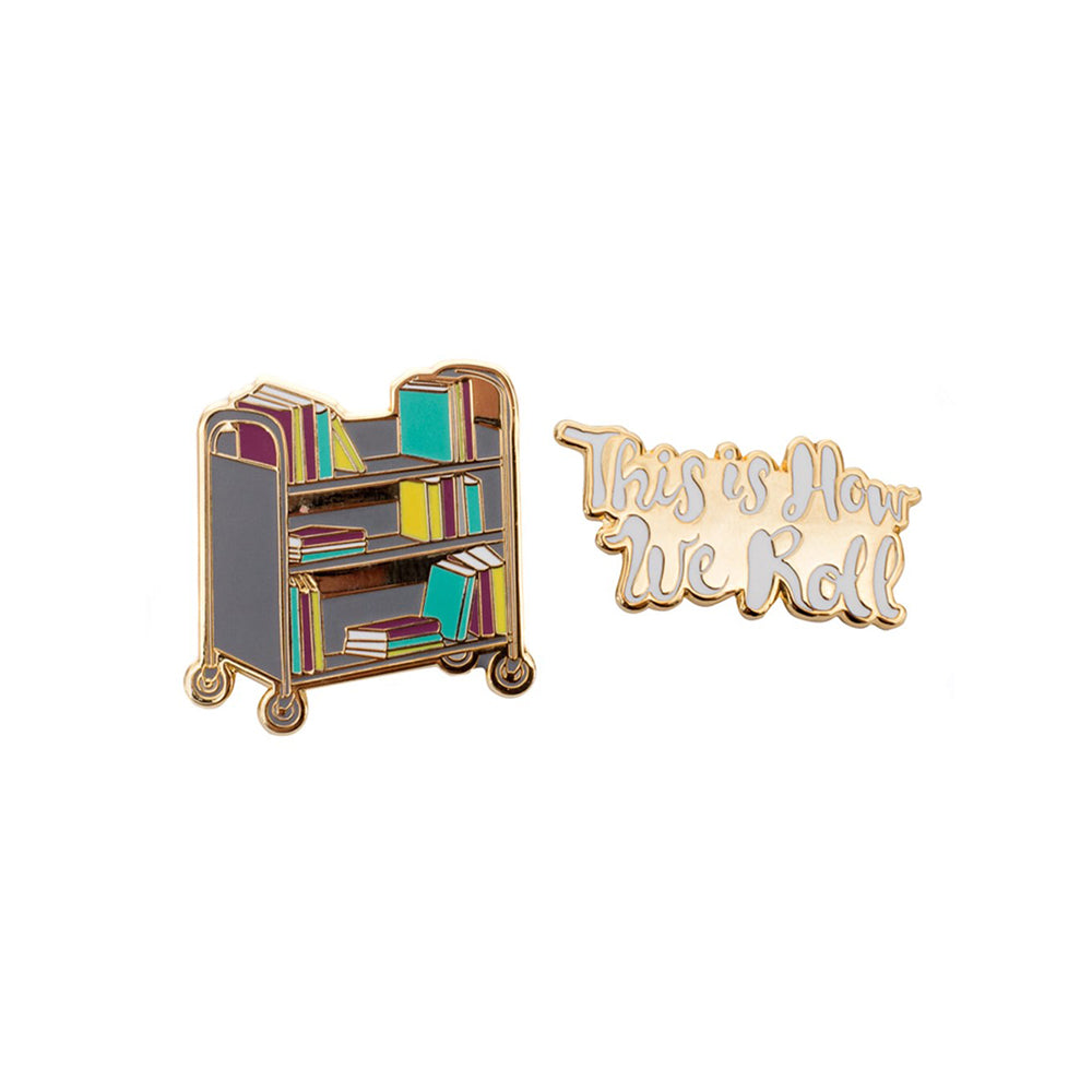 This is How We Roll Book Truck Enamel Pin Set