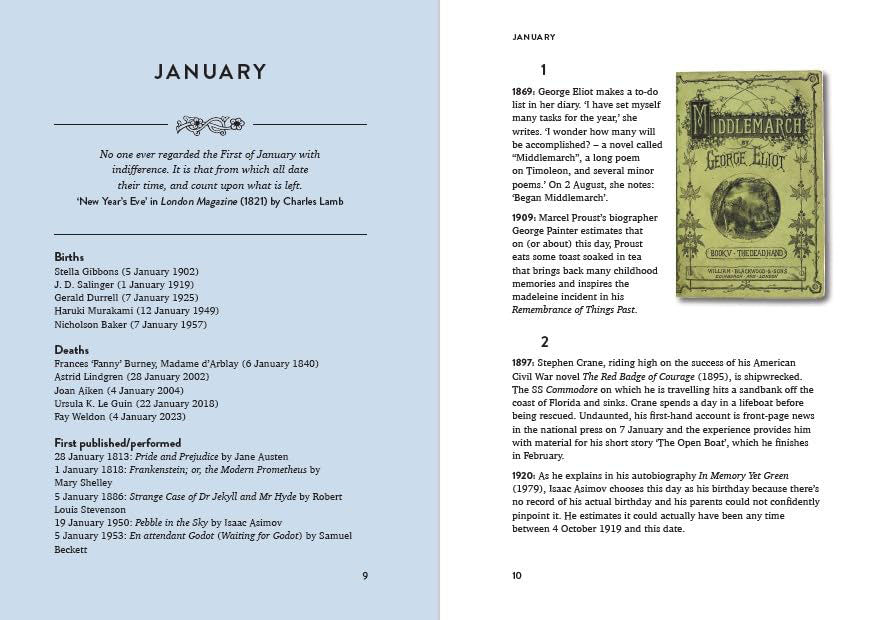 The Book Lover's Almanac: A Year of Literary Events, Letters, Scandals and Plot Twists (Hardback)