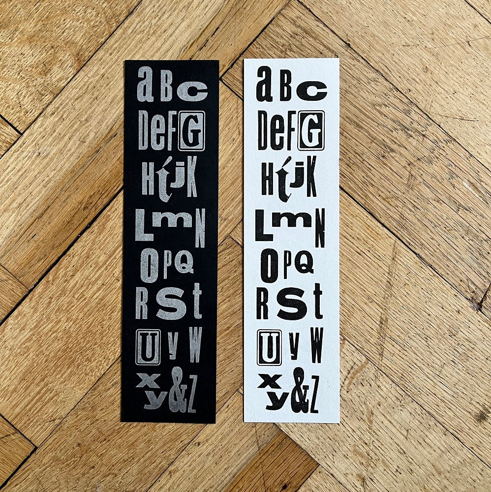 A-Z Wood Type Bookmark