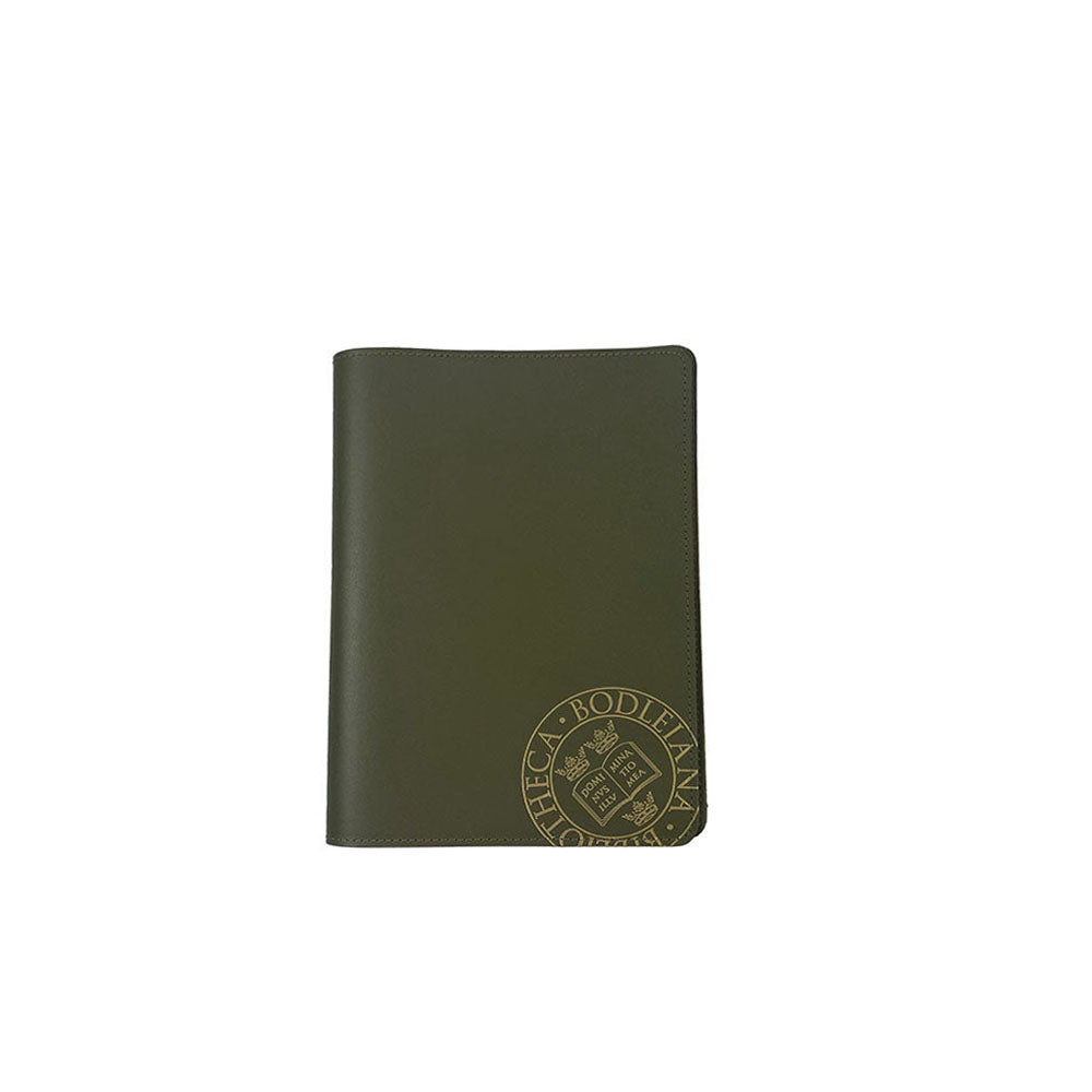 Library Stamp A4 Leather Notebook Cover - Green
