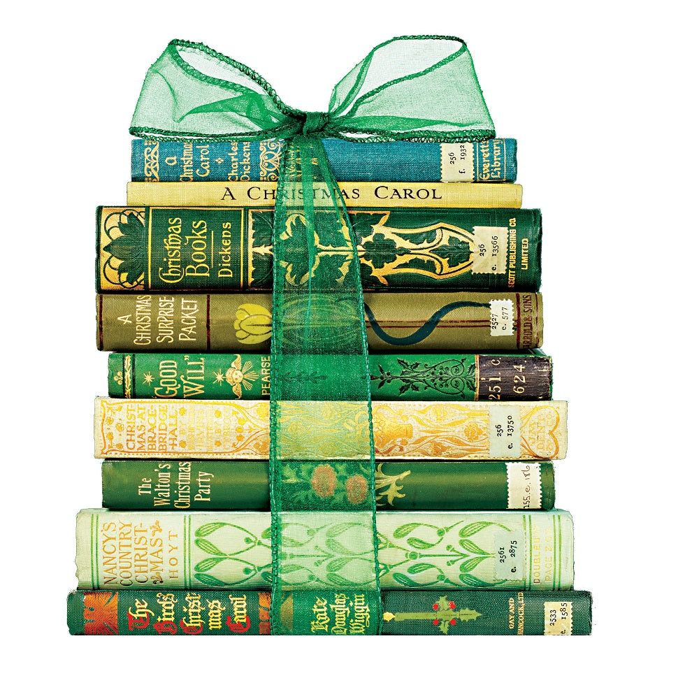 'A Reader's Gift' Christmas Card Pack in Green