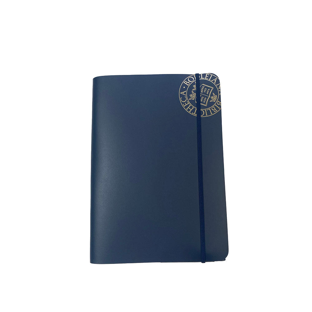 Library Stamp A4 Leather Portfolio - Navy