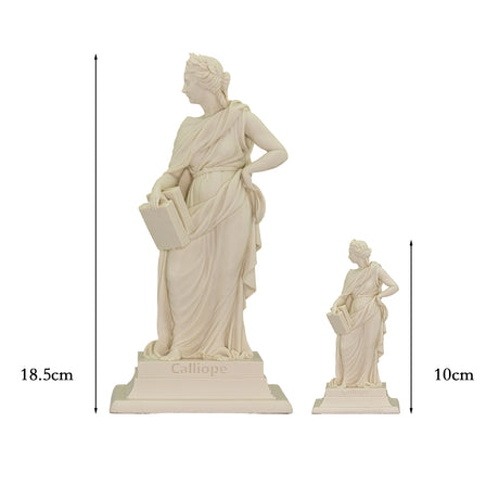Calliope, Greek Muse of Tragedy, size comparison between large and small models