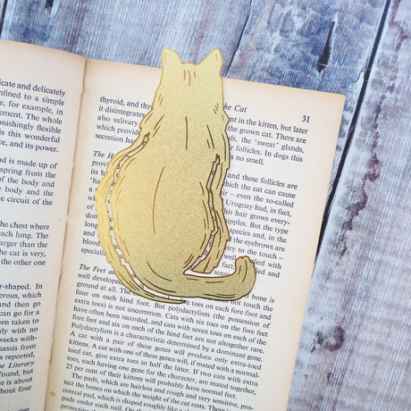 Cat Lover Brass Bookmark