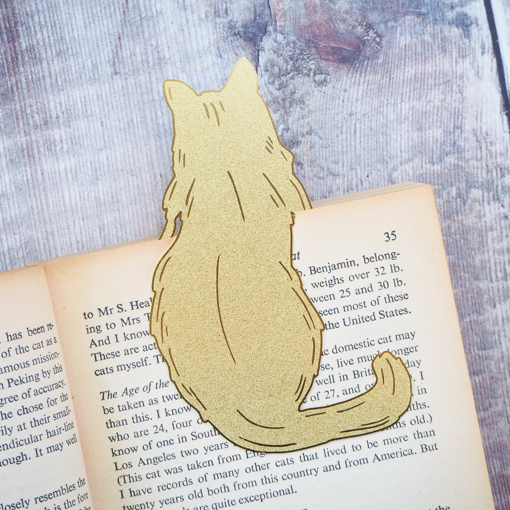 Cat Lover Brass Bookmark