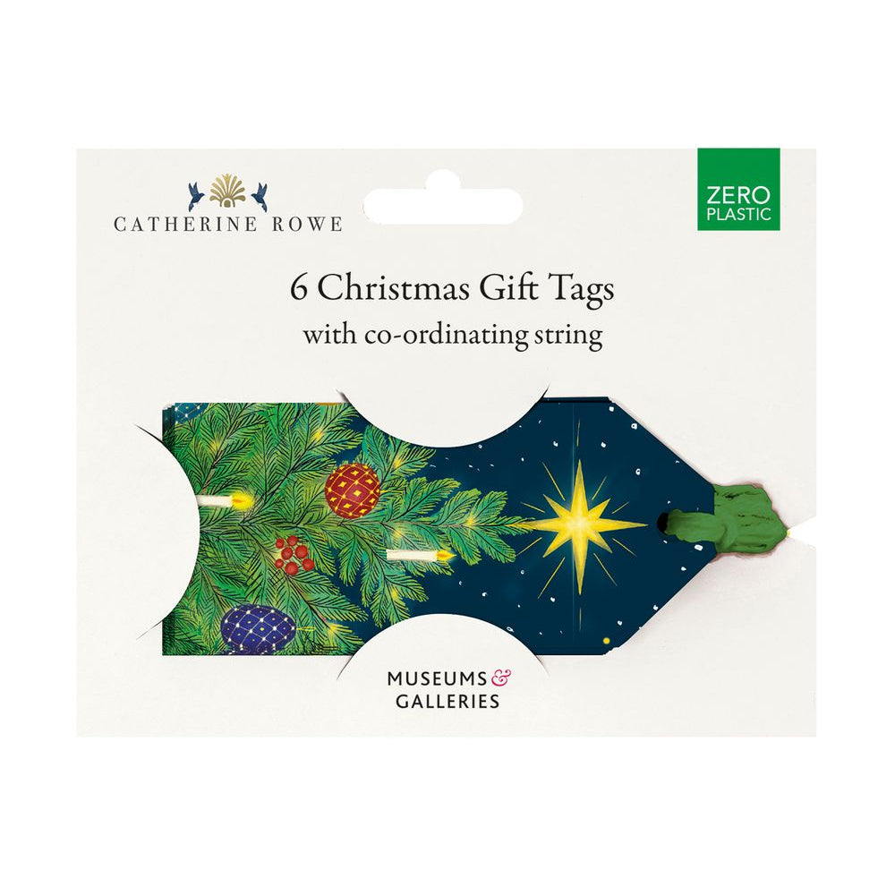 Celestial Christmas Trees Gift Tags