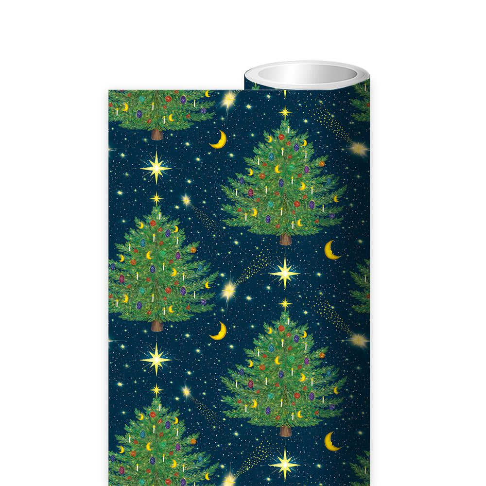 Celestial Christmas Trees Wrapping Paper