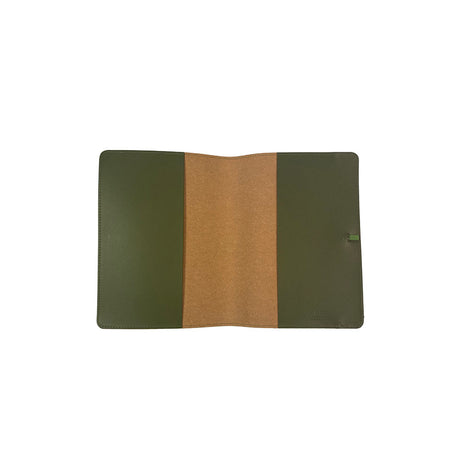Library Stamp A4 Leather Notebook Cover - Green