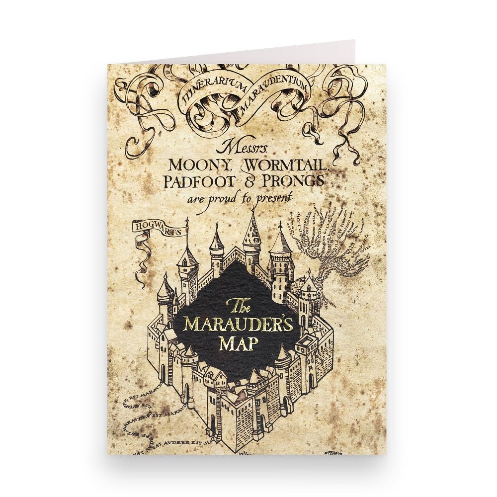 The Marauder's Map Foiled Notecard