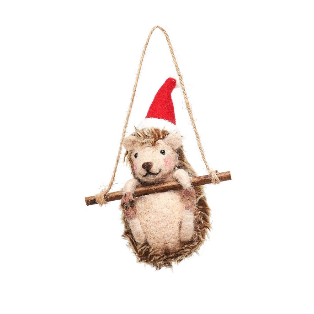 Hedgehog on a Swing Decoration