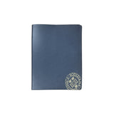 Library Stamp A4 Leather Notebook Cover - Navy