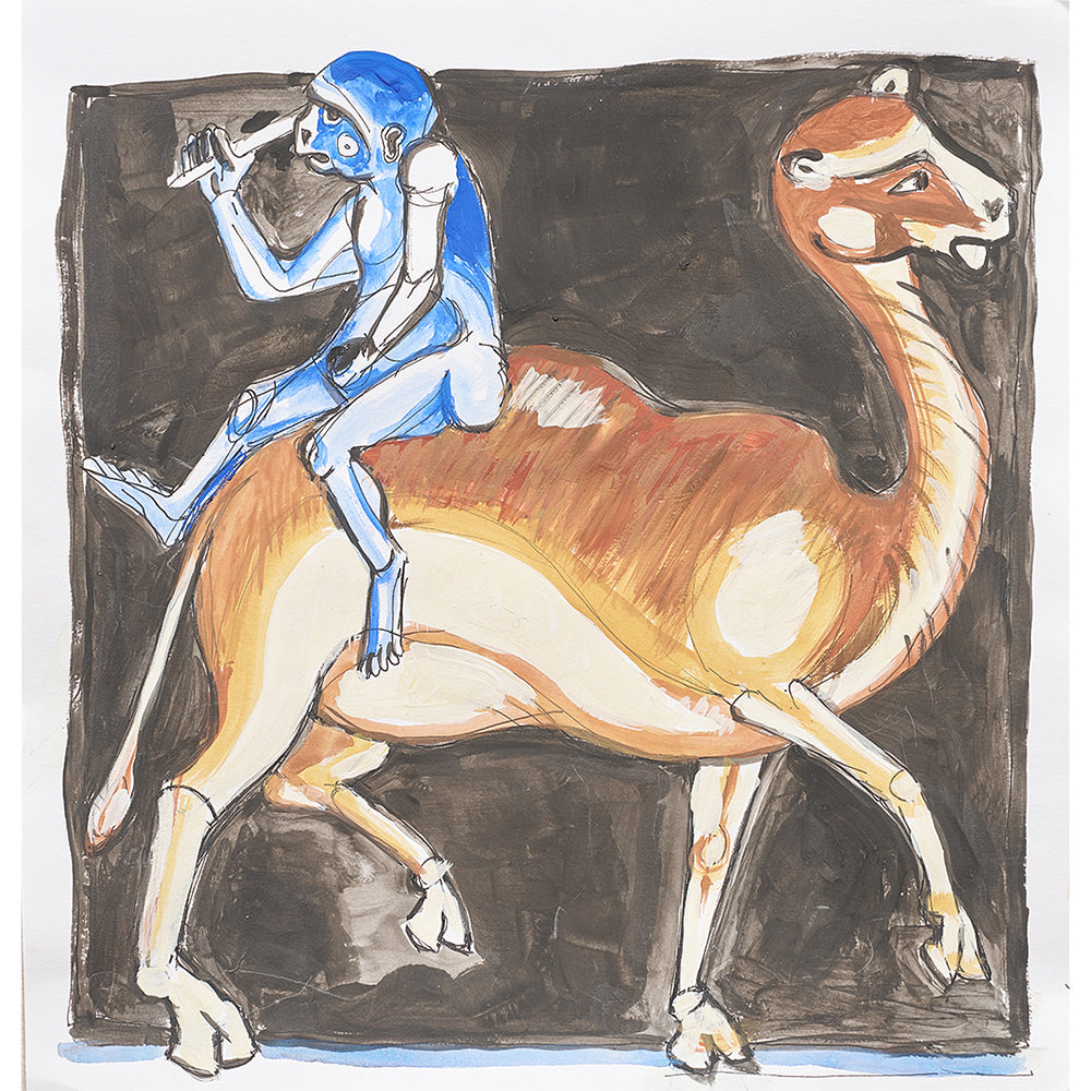 Monkey and Camel, Original Painting by Annie Sloan