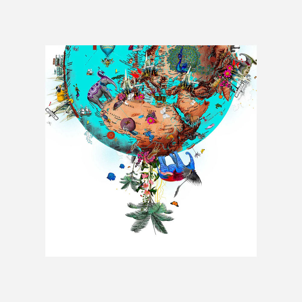 Mountain og Elephant Ocean Jordin I - Art Print