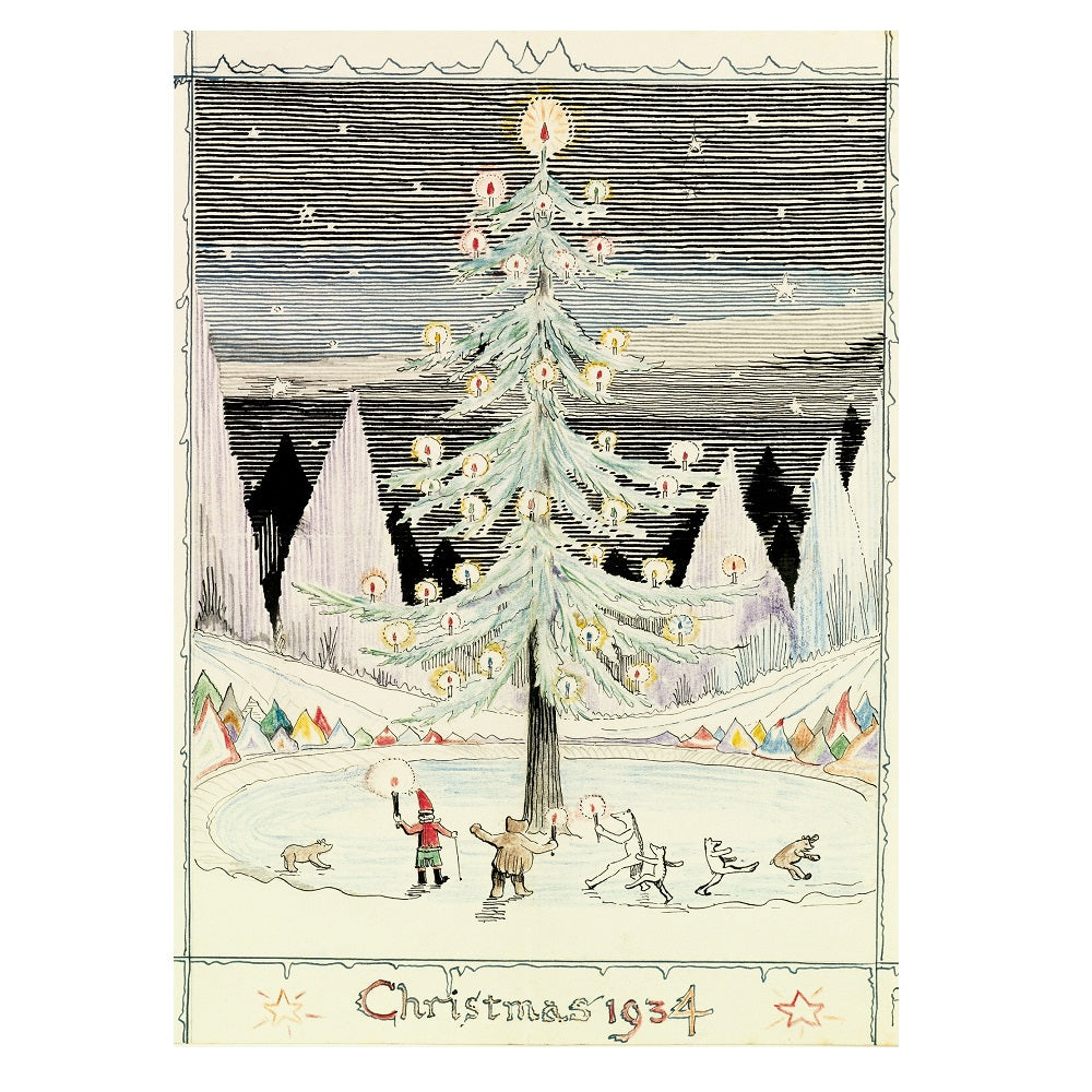 'Norwegian Christmas Tree Dressed for the Boxing Day Party' Christmas Card Pack