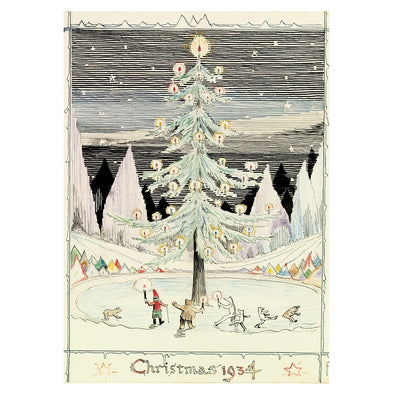 'Norwegian Christmas Tree Dressed for the Boxing Day Party' Christmas Card Pack