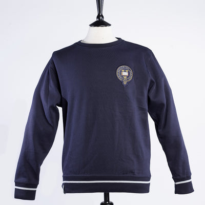 Classic Embroidered Crest Sweatshirt - Navy Blue