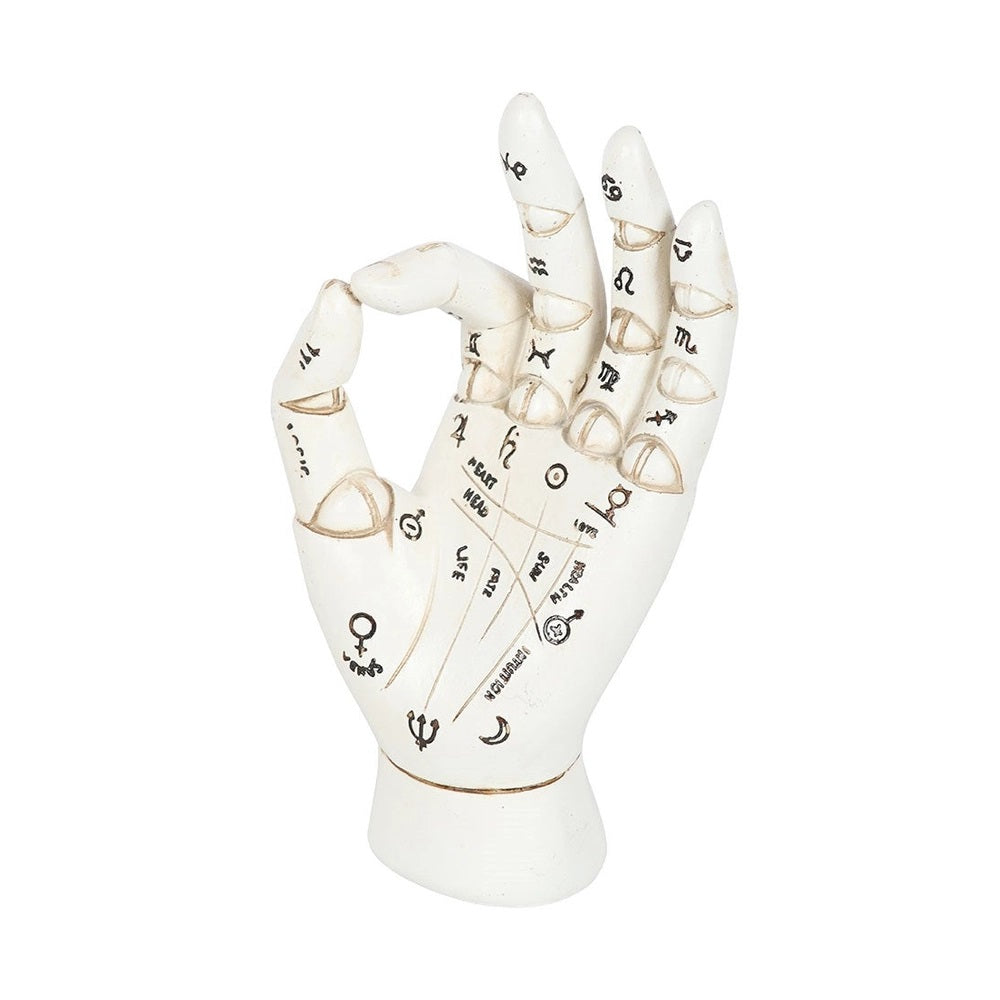 Palmistry Hand Ornament in White