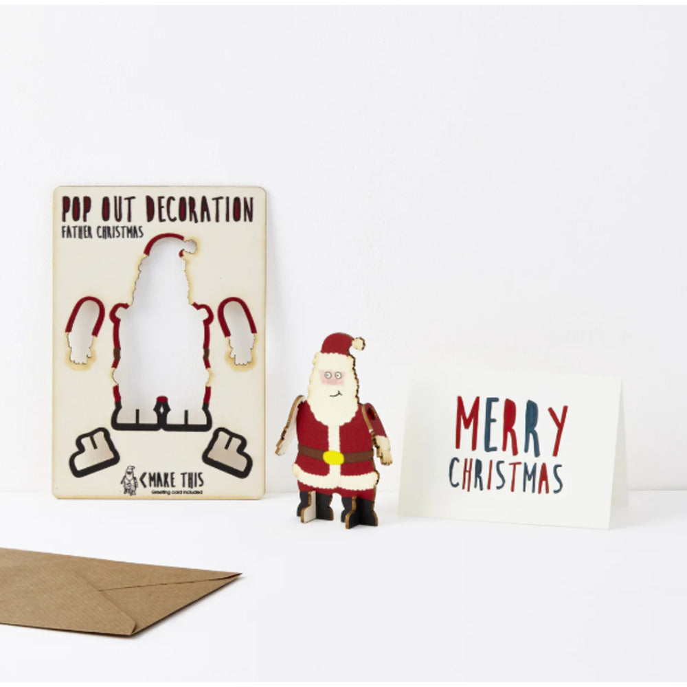 Pop Out Father Christmas Decoration Card