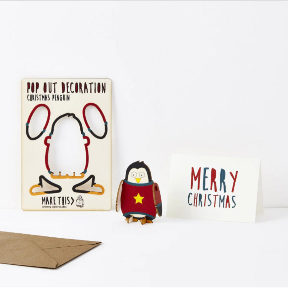 Pop Out Penguin Decoration Card