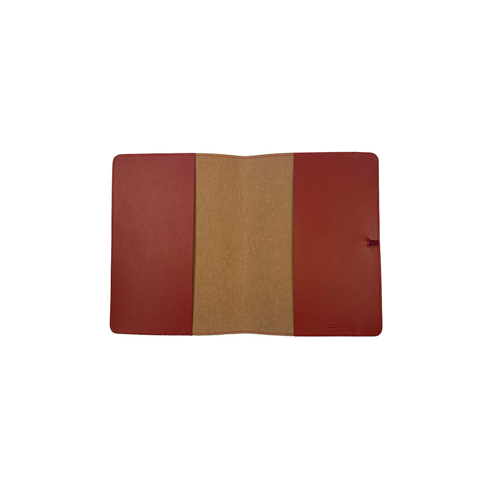 Library Stamp A4 Leather Notebook Cover - Red