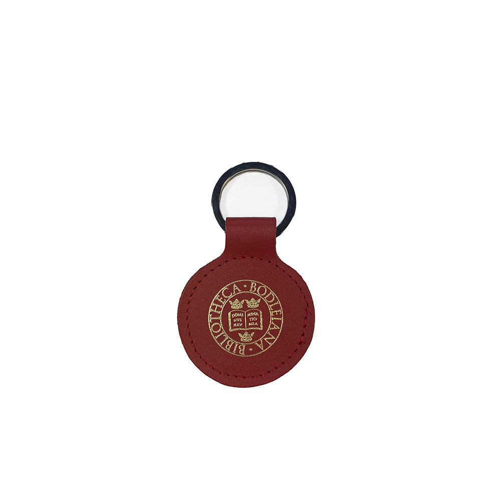 Library Stamp Leather Keyring - Red