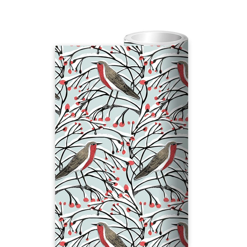 Robins and Berries Wrapping Paper