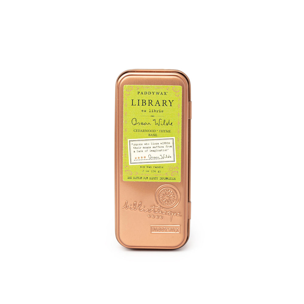 Library Wick Tin Candle -Oscar Wilde